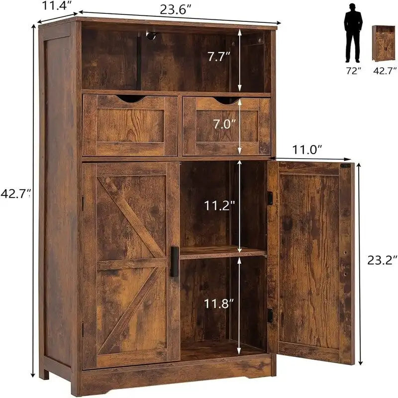 Bodenschrank mit 2 Türen, 2 Schubladen - 11.4T x 23.6B x 42.7H