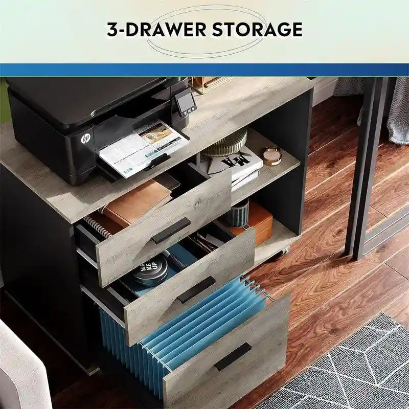 3-Schubladen-Holzaktenschrank – 15,7T x 31,3B x 24,7H