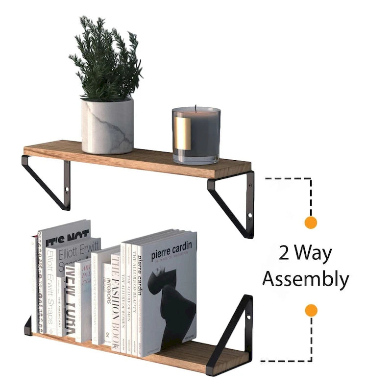 17-Inch Long 4.5 Deep Wooden Floating Kitchen Shelves