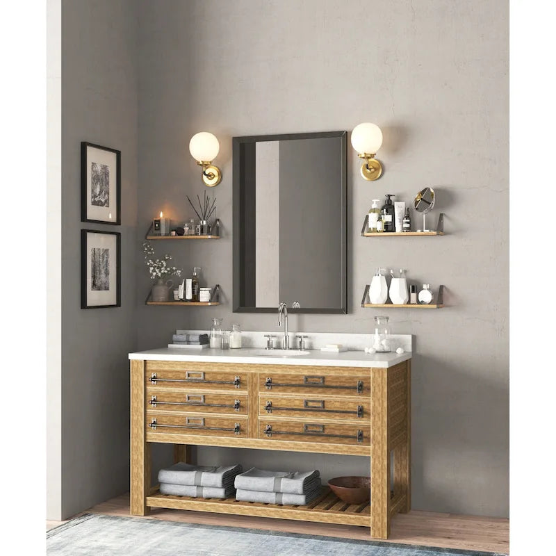 17-Inch Long 4.5 Deep Wooden Floating Kitchen Shelves