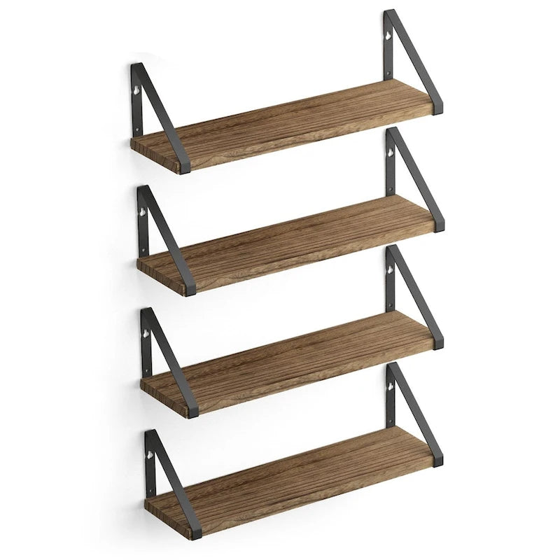 17-Inch Long 4.5 Deep Wooden Floating Kitchen Shelves