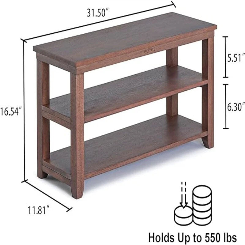 Bench 2-Tier Wood Heavy Duty - 11.81D x 31.5W x 16.54H