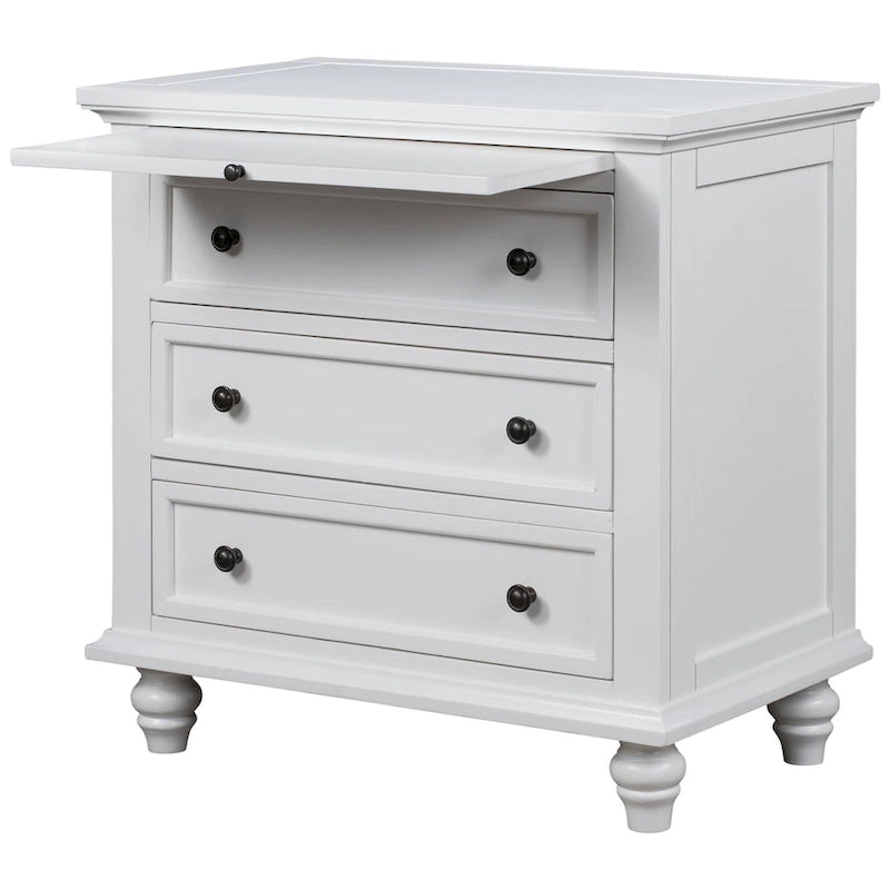 Holzschrank mit 3 Schubladen, Beistelltisch mit ausziehbarer Ablage