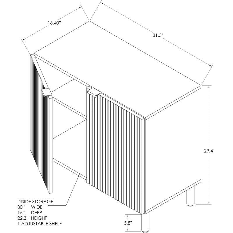 Schwarz-Hellbrauner zweitüriger Schrank