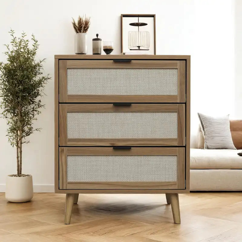 3 Drawer Rattan Cabinet - Bedroom, Living Room & Study