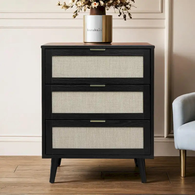 3 Drawer Rattan Cabinet - Bedroom, Living Room & Study