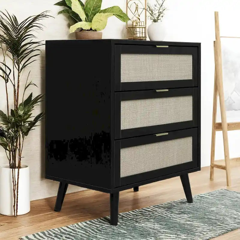 3 Drawer Rattan Cabinet - Bedroom, Living Room & Study