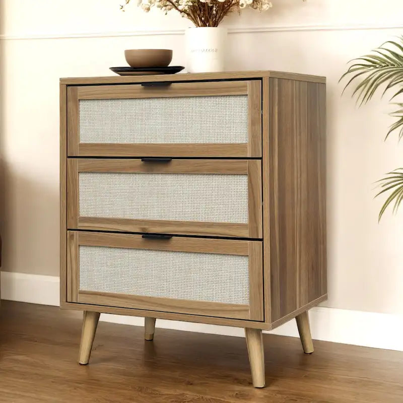 3 Drawer Rattan Cabinet - Bedroom, Living Room & Study