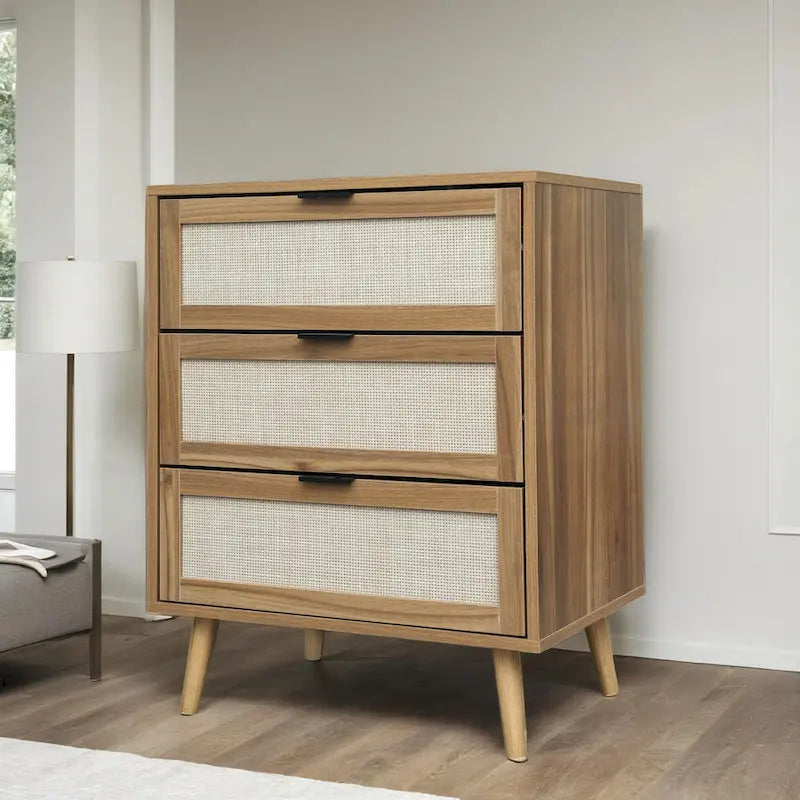3 Drawer Rattan Cabinet - Bedroom, Living Room & Study