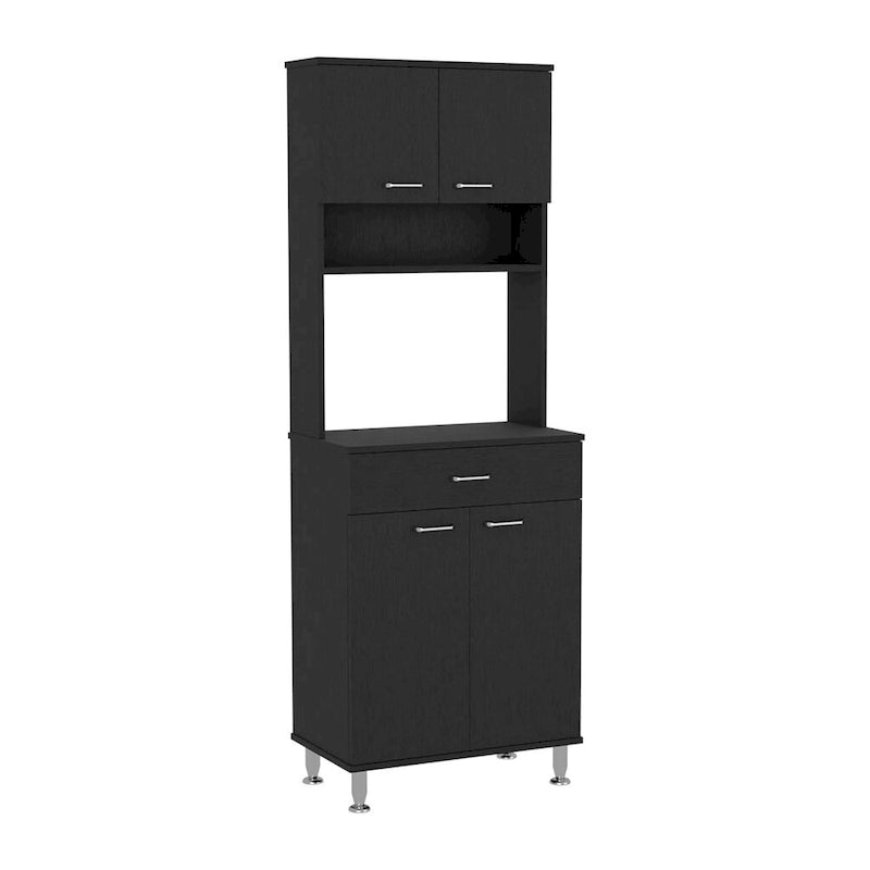 Zweitüriger Küchenschrank – Schwarze Wenge-Oberfläche