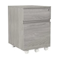 Rolling Two Drawer Storage File Cabinet with Lock