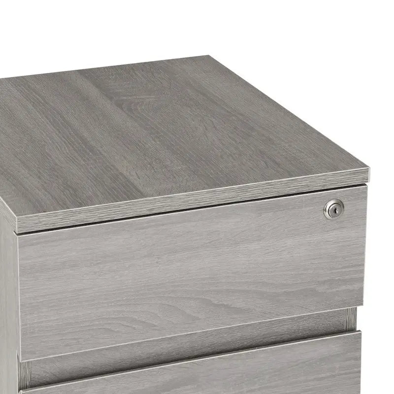 Rolling Two Drawer Storage File Cabinet with Lock