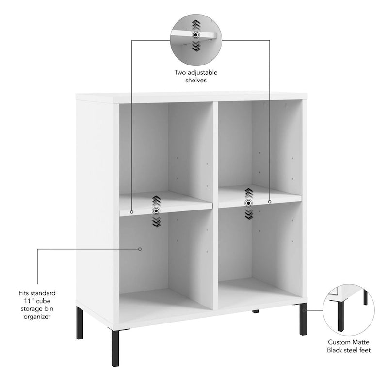 4 Cube Organizer Storage Bookcase with Steel Feet