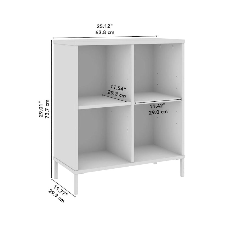 4 Cube Organizer Storage Bookcase with Steel Feet