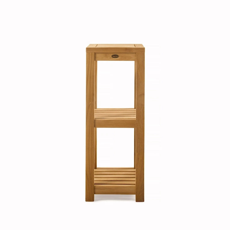 Teak 3-Tier Square Shelf