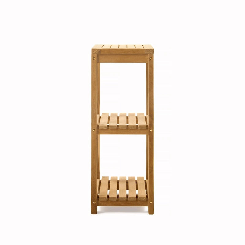 Teak 3-Tier Square Shelf