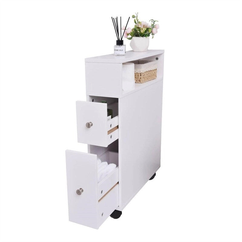 Slim Bathroom Storage Cabinet - 19.69D x 6.45W x 22.83H
