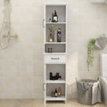 Hoher Badezimmerschrank, schmaler Hochschrank mit Doppeltür, schlanker Stehschrank