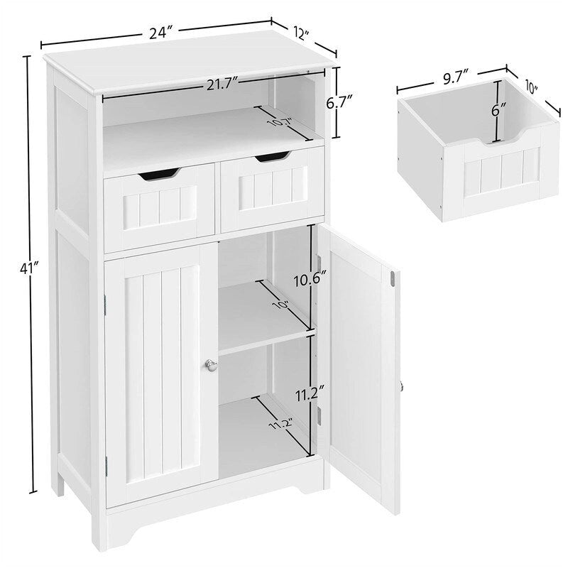 Badezimmerschrank mit 2 Schubladen – 12T x 24B x 41H