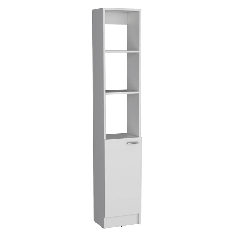 Badezimmerschrank mit einer Tür, hoher Badezimmerschrank mit 6 Regalböden, für Badezimmer, Wohnzimmer, Küche