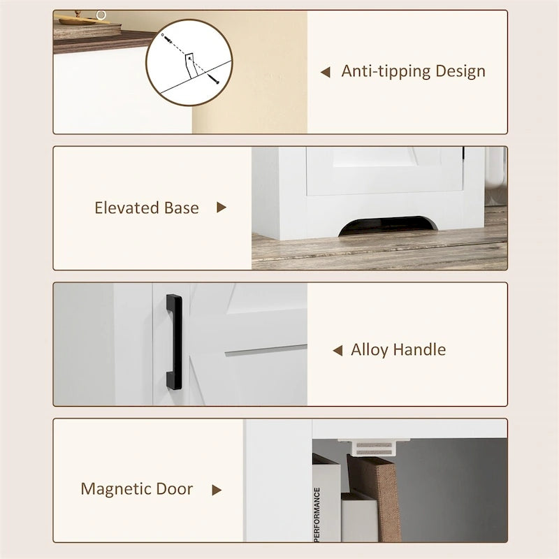 Bauernschrank mit Regal, Akzentschrank mit Einzeltür im Scheunentor-Stil
